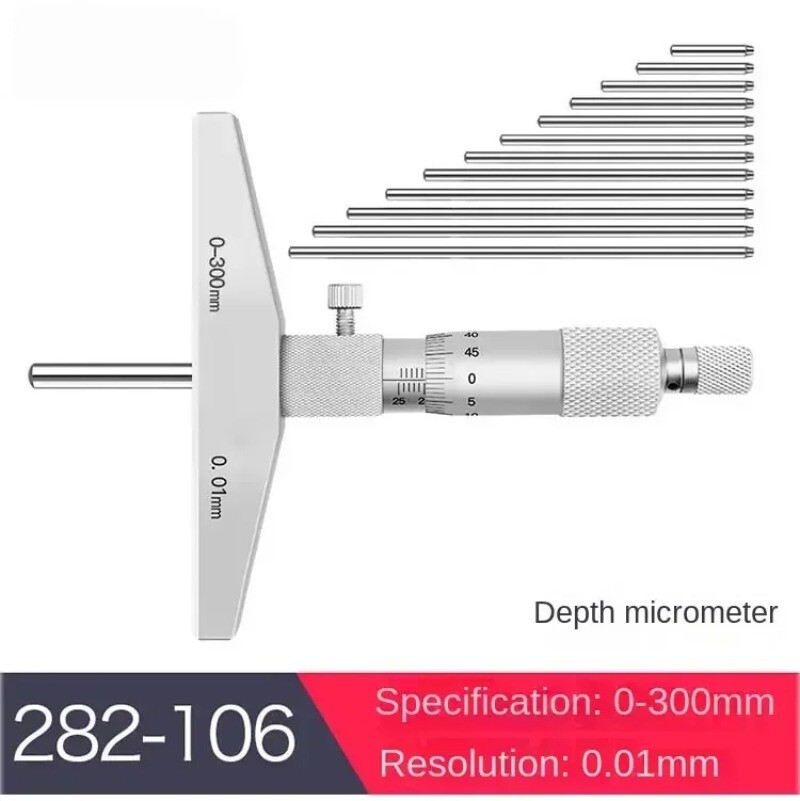 High Accuracy Vernier Depth Micrometer Vernier Depth Ruler Spiral Micrometer