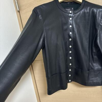 Agnes B. Leather No-Collar Jacket Cardigan agnes b. | eBay