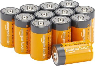 24-Pack Amazon Basics D Cell Alkaline All-Purpose Batteries 1.5 Volt