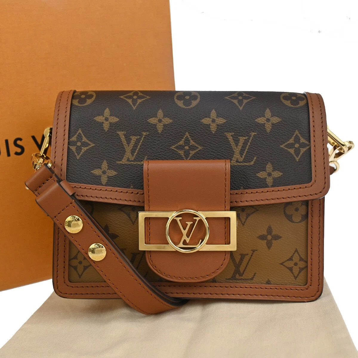 LOUIS VUITTON LV Mini Dauphine Shoulder Bag Monogram Reverse BN