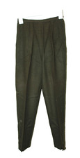 Vintage Grunge School Green Wool Blend Pants Zip Size SMALL Carol Brent Granny
