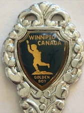 Vintage Souvenir Spoon Collectible Winnipeg Canada Golden Boy