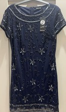 Stunning BOOHOO Boutique uk size 8 navy dress with sequin design BNWT
