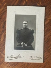 Cabinet Card Photo French Soldier Auxerre France cigarette sword Moulin WW1