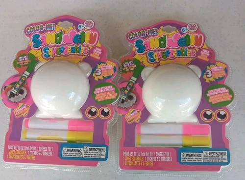 Free Ship ~ (2) New 5" Squishies~ Sandjelly Squishy Bear Face to Paint /Color - Picture 3 of 7