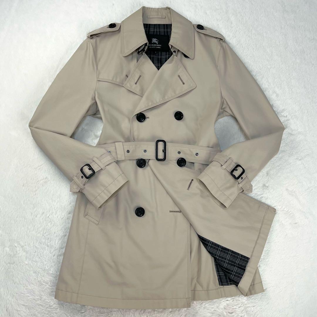 Burberry Black Label Trench Coat Nova Check With Belt M m1_1202