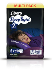 Libero Sleeptight 9 - 22-37kg - 6 Pack of 10 - Multi Pack