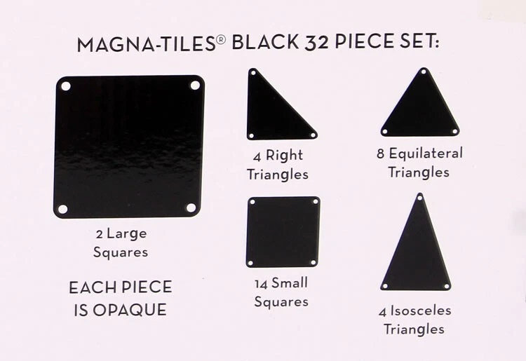 Rare Solid BLACK Magna-Tiles 32-Piece Black toy set (15032) - Image 4 of 4