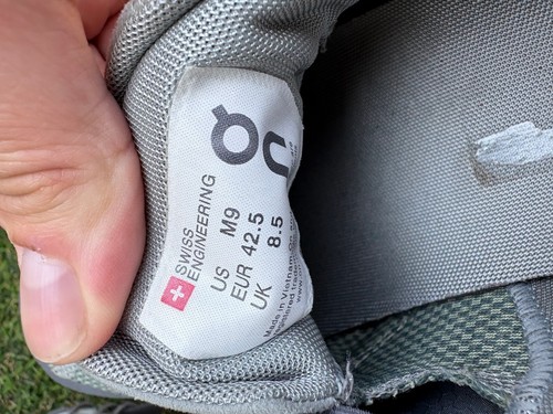 MENS 9 On Cloud 5 Green Gray Laced Running Shoes Comfort Olive Lifestyle - Picture 5 of 5