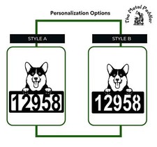 Pembroke Welsh Corgi Address Sign - Detailed Dog Design with Custom House Number