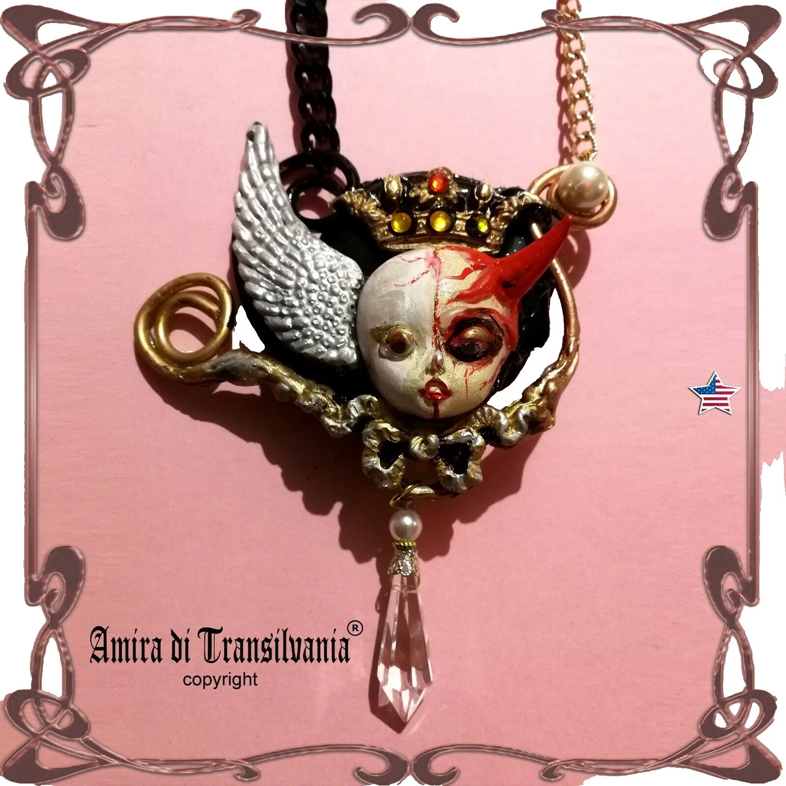 Кружевные модные ожерелья и кулоны с животными и насекомыми из нержавеющей стали