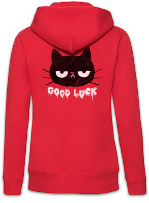Cat Good Luck Damen Zipper Hoodie meow cats cat Love Fun Liebe GL Katze Katzen