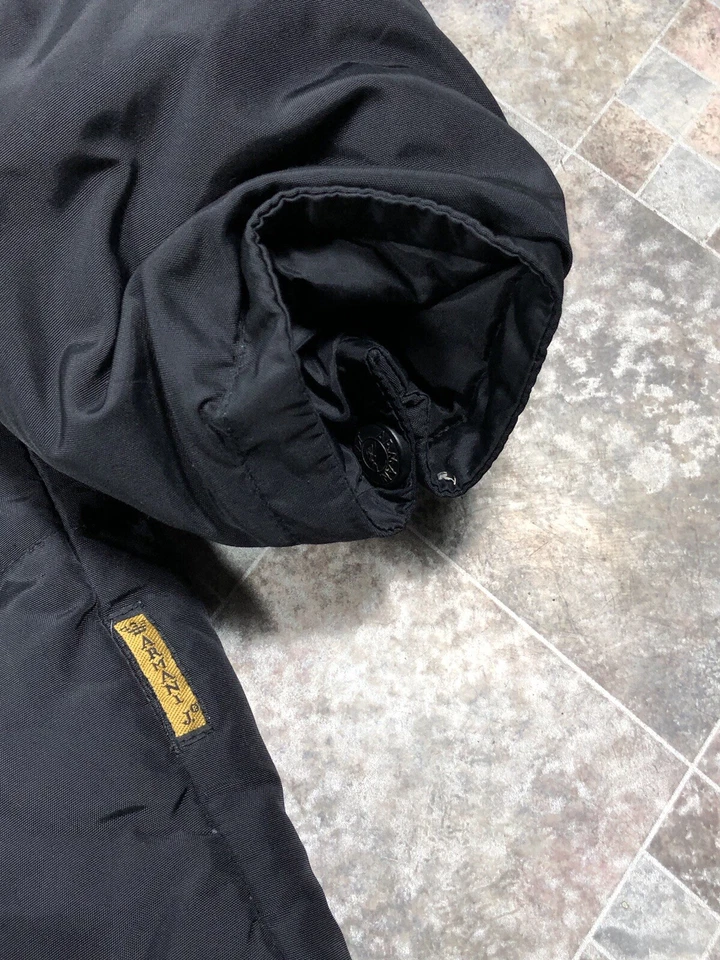 Vintage 90s Armani Jeans Black Puffer Coat Sz M - Image 3 of 4