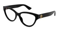 GUCCI GG1581O 001 Black Bold Cat Eye PLASTIC EYEGLASSES FRAME 55-16-140