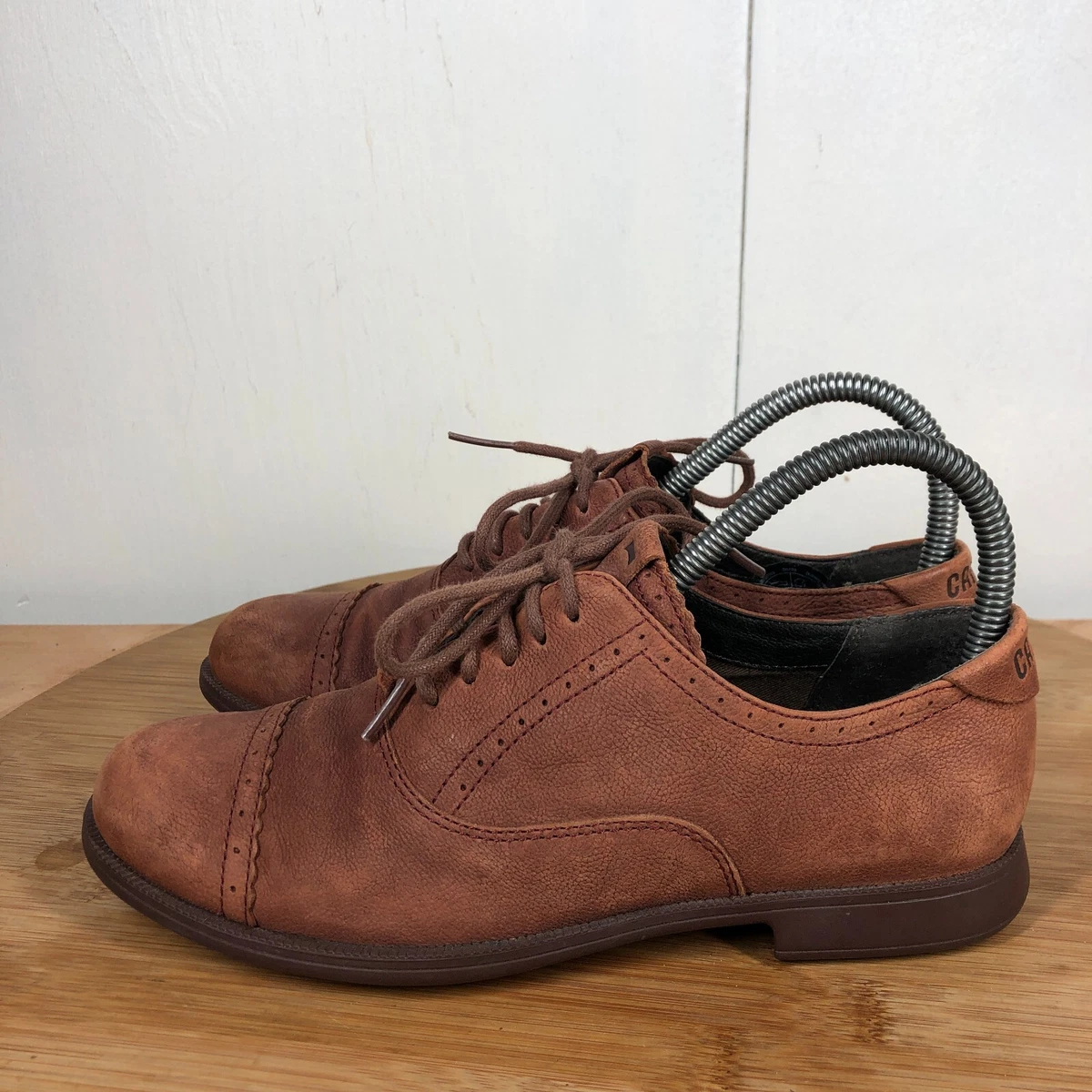 Camper Shoes Womens 36 US 6 Brown Leather Oxfords Cap Toe Casual