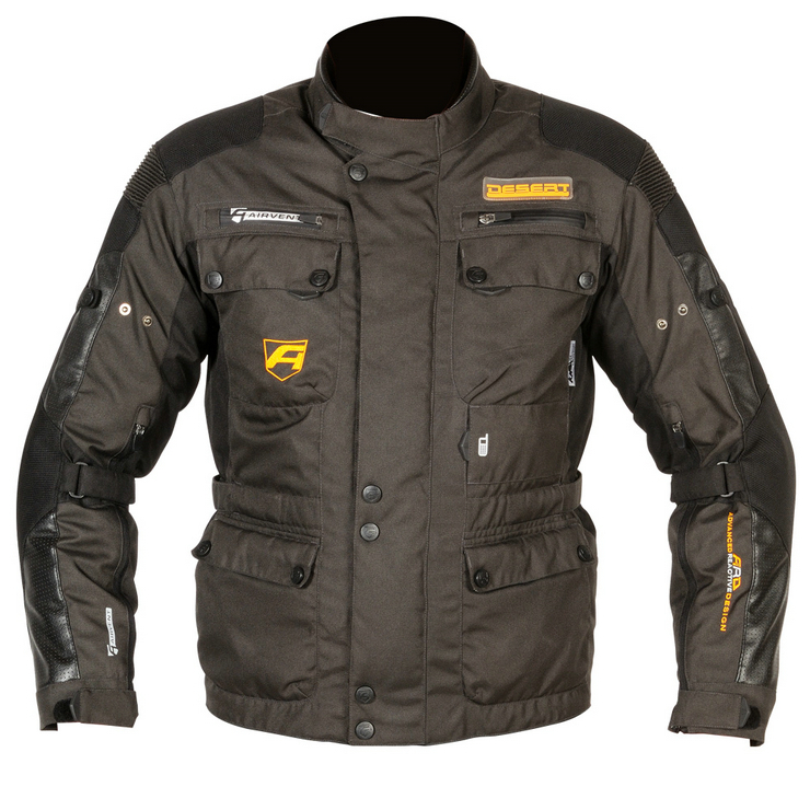 VSJ AKITO Desert-Evo Waterproof Jacket Black Motorcycle Motorbike