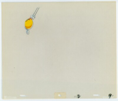 M&M's Original Production Cel Drawing Candy Commercial Yellow Swinging M & M's