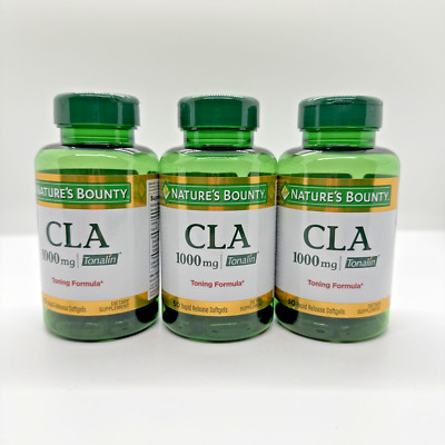 Nature's Bounty CLA Tonalin Rapid Release Softgels 1000mg 50ct x 3 BOTTLES