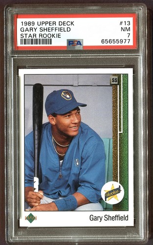 1989 GARY SHEFFIELD STAR ROOKIE #13 UPPER DECK PSA 7 NR MINT BREWERS *SHIPS FREE