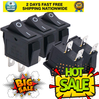 /5Pcs Rocker Switch 2 Pins 2 Position ON/Off AC 15A/125V 20A/250V SPST Car Bo...