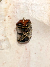 Tri Flow (mahogany & black) Obsidian Wire Wrapped Crystal Gem Necklace Pendant