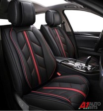 Schwarz Sportlich Kunstleder Vorne Auto Sitzbezüge Für VW Golf Polo Passat Jetta