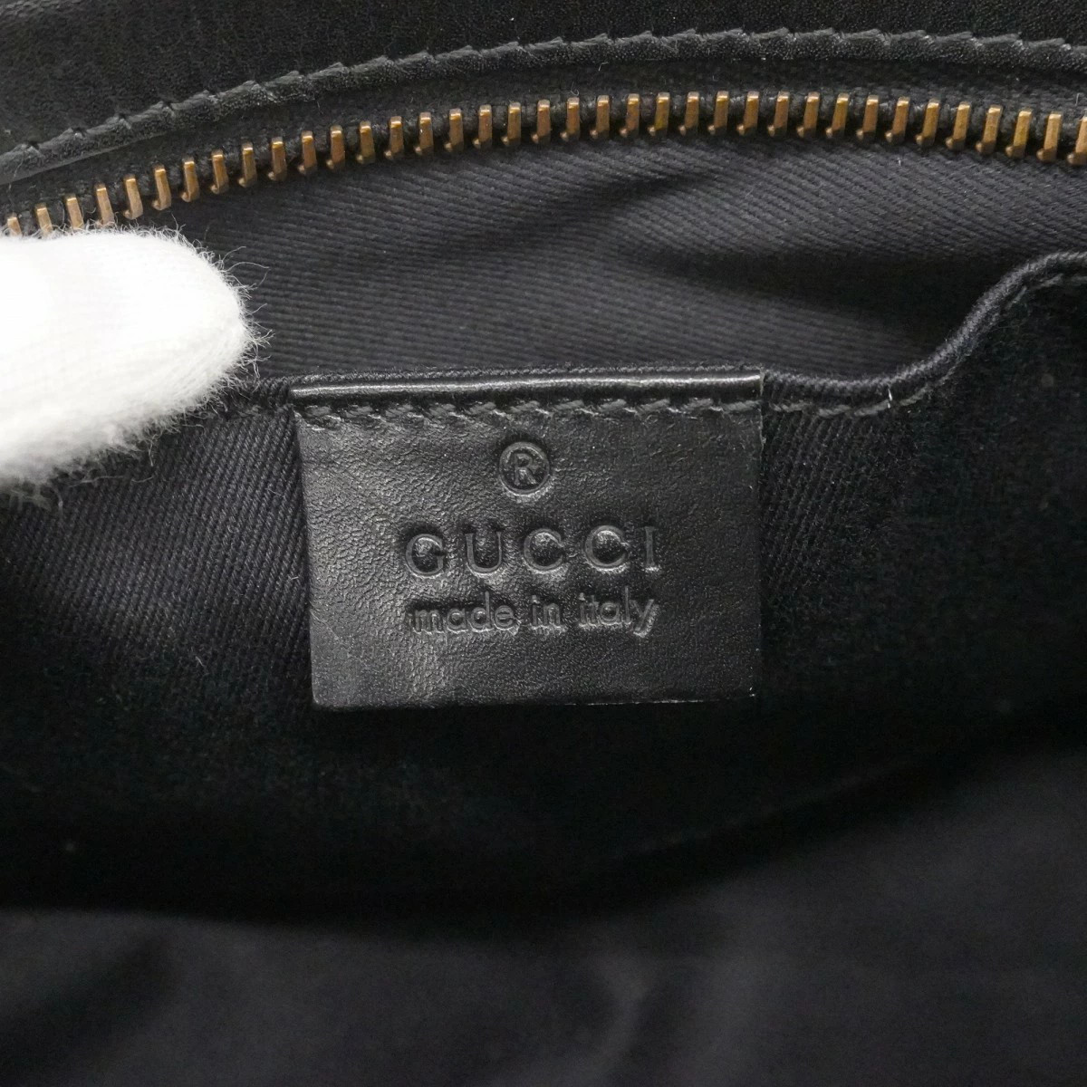 Gucci GG Canvas Pouch Black Gold Hardware Non-XL thumbnail 5