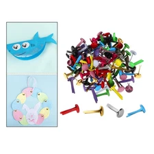 200x Mini Metal Brads Assorted Colors Lightweight Split Pins Paper Fasteners for