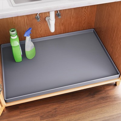 Waterproof Under Sink Mat 34'' x 22'' Shelf Liner for Kitchen and Bathroom, Cab...