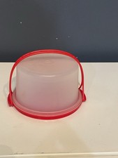 TUPPERWARE Childs Toy 3 Piece Red Cake Holder Carrier 1498 NEW Vintage