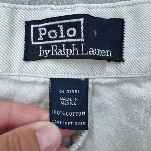 VTG 90s Polo Ralph Lauren Chino Pants Mens 34x30 (34x28 Actual) "Stone" Preppy - Picture 2 of 12