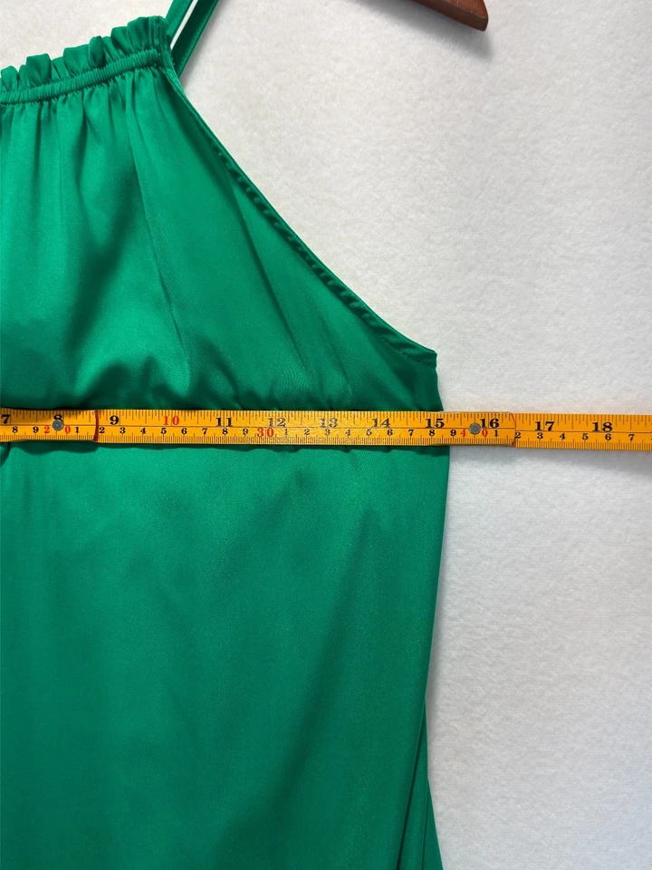 Halston Flutter Pullover Soft Green Lightly Fitted Maxi Dress Polyester Size S - Image 4 of 4