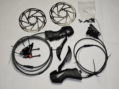 Shimano Tiagra ST-4700 STI Levers, 2x10s BR-RS405 Calipers & Discs Pair Complete - Image 1 of 4