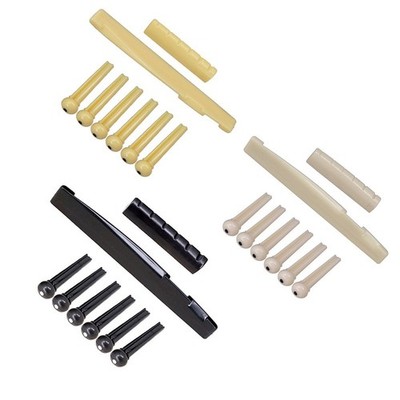 31 Gitarrensattel & Sattel + Steg-Pin-Set Kunststoff 1 24 Zoll Heißer Verkauf