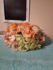Vintage Flowered 50s/60s Pillbox Womans Hat Unmarked