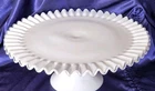 VINTAGE FENTON SILVERCREST MILK GLASS FOOTED CAKE STAND.