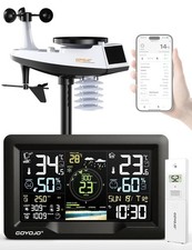 WiFi Weather Station with 7-in-1 Outdoor Sensor, Large Full-Color LCD, Indoor