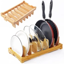 Pots and Pans Lid Organizer Holder Rack for Kitchen Cabinet Drawer Counter