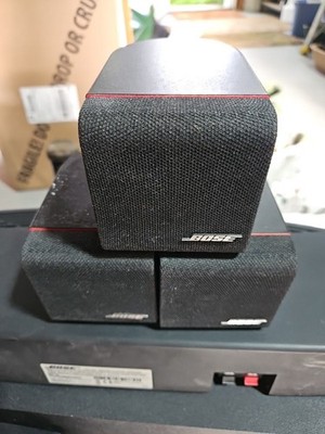 3 Bose Redline Single Cube  Black Speakers Acoustimass Lifestyle