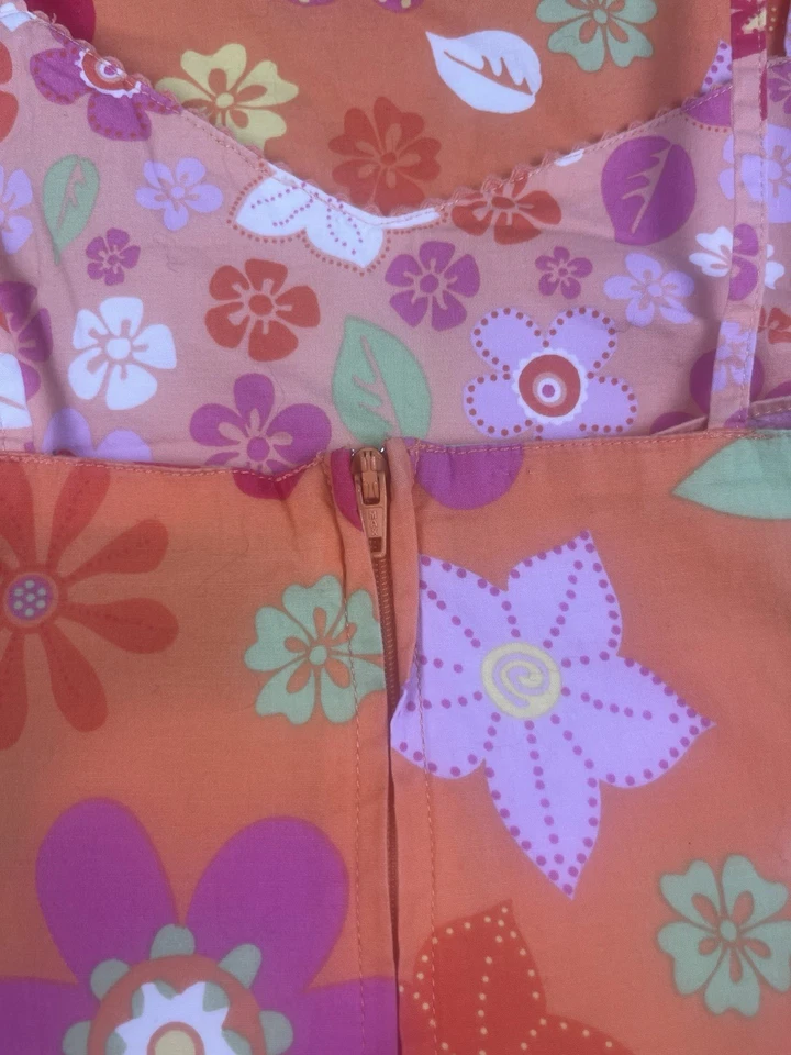 Vintage Xhilaration Girls Hawaiian DressSize 6/6x Orange Floral  Y2K New - Image 3 of 4
