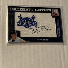 2008 Donruss Elite Bryan Price Prospect Collegiate Patches Auto Autograph /249