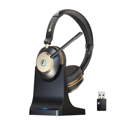 Wireless Headset, Bluetooth Headset mit Mikrofon Noise Cancelling & USB