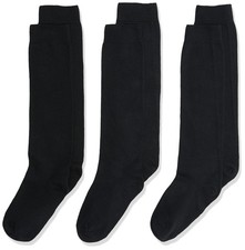 Jefferies Socks Girls 2-6X School Uniform Knee High 3 Pair Pack Large Black