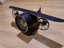 Flugzeug Standuhr Metall Tischuhr, Minuten und Stunden, Retro
