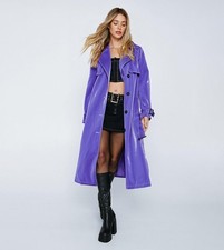 Nasty Gal High Shine Premium Belted Trench Coat In Purple SOLD OUT EVERYWHERE