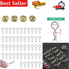 Cotter Pins Assortment Kit, Stainless Steel Cotter Pins R Clips, 50 Pcs R Typ...