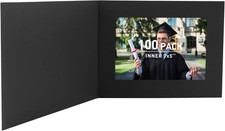 Pack of 100 Black 5x7/7x5 Photo Folders for Events: Graduation, Wedding, Christm