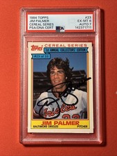 1984 Topps Cereal #23 Jim Palmer Autograph 💎 PSA 6 AUTO 7 💎 Orioles 🔥 Low Pop