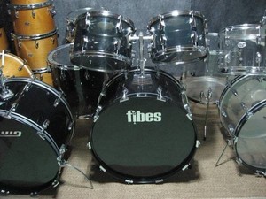 Fibes 6 Piece Smoke Clear Drum Kit 1970s