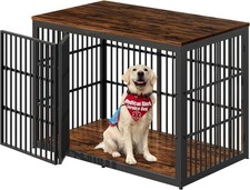 Lyromix 54 Dog Crate Furniture With Foldable Door Rustic Brown Xxxl Dog K... Lyromix 54 Dog Crate Furniture With Foldable Door Rustic Brown Xxxl Dog K...